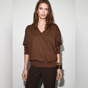 Mango Chocolate V-Neck Sweater